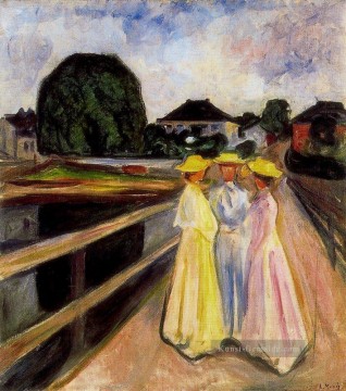  chen - drei Mädchen auf dem Steg 1903 Edvard Munch